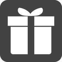 geschenk doos glyph ronde achtergrond icoon vector