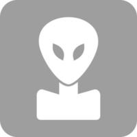 buitenaards wezen gezicht glyph ronde achtergrond icoon vector