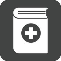 medisch boek glyph ronde achtergrond icoon vector