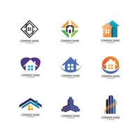 gebouw logo vector illustratie ontwerp, echt landgoed logo sjabloon, logo symbool icoon