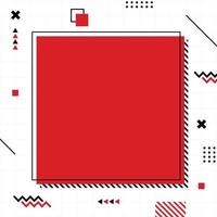 rode memphis-stijl in vierkant formaat. vector