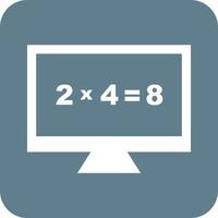 wiskunde in computer glyph ronde achtergrond icoon vector