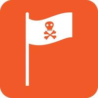 piraat vlag ik glyph ronde achtergrond icoon vector