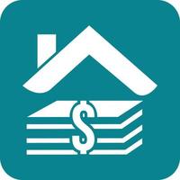 huis lening glyph ronde achtergrond icoon vector