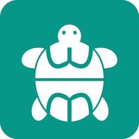 huisdier schildpad glyph ronde achtergrond icoon vector