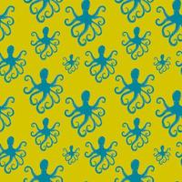 plein naadloos patroon hand- getrokken Octopus. zeevruchten winkel, restaurant menu, vis markt, banier, kleding stof, textiel afdrukken, poster ontwerp sjabloon. vers schaaldieren producten. modieus vector illustratie.