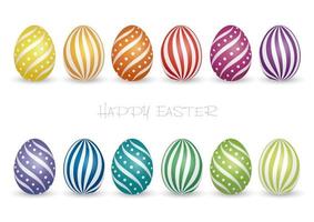 kleurrijk Pasen ei vector illustratie reeks geïsoleerd Aan een wit achtergrond.