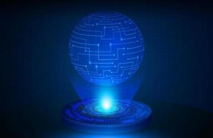 wereldbol holografische projector Aan technologie achtergrond vector