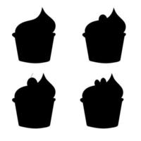 silhouet koekje set. toetje vector illustratie ontwerp