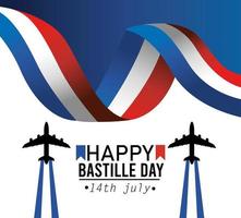 Franse bastille-dag nationale viering banner vector