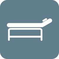 massage bed glyph ronde achtergrond icoon vector
