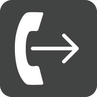 uitgaand telefoontje glyph ronde achtergrond icoon vector