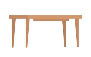 houten tafel semi vlak kleur vector voorwerp. keuken meubilair. bewerkbare element. vol formaat item Aan wit. inrichting gemakkelijk tekenfilm stijl illustratie voor web grafisch ontwerp en animatie