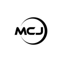 mcj brief logo ontwerp in illustratie. vector logo, schoonschrift ontwerpen voor logo, poster, uitnodiging, enz.