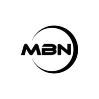 mbn brief logo ontwerp in illustratie. vector logo, schoonschrift ontwerpen voor logo, poster, uitnodiging, enz.