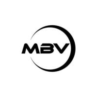 mbv brief logo ontwerp in illustratie. vector logo, schoonschrift ontwerpen voor logo, poster, uitnodiging, enz.