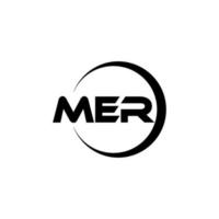 mer brief logo ontwerp in illustratie. vector logo, schoonschrift ontwerpen voor logo, poster, uitnodiging, enz.