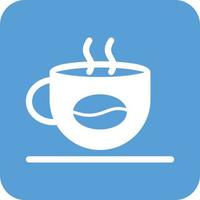 heet koffie glyph ronde achtergrond icoon vector