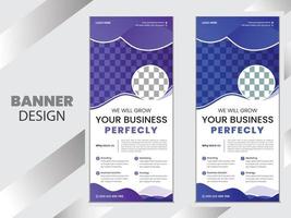 bedrijf rollen omhoog banier ontwerp voor promotionele advertentie vector