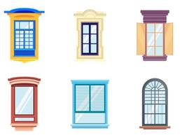 aantal vensters in cartoon-stijl. vector
