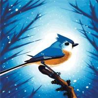 vector realistisch gedetailleerd vector illustratie winter vogelstand takken. winter ontwerp elementen kerstmis, vakantie. zittend Afdeling. winter achtergrond. boom Afdeling zonder bladeren met vliegend vogels.