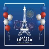 Franse bastille-dag nationale viering banner vector