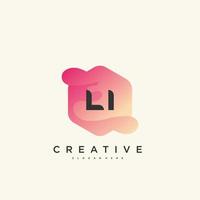 li eerste brief logo icoon ontwerp sjabloon elementen met Golf kleurrijk kunst vector