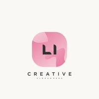 li eerste brief logo icoon ontwerp sjabloon elementen met Golf kleurrijk kunst vector