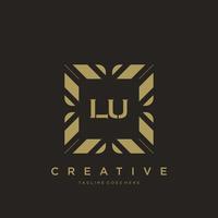 lu eerste brief luxe ornament monogram logo sjabloon vector