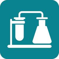 chemie reeks glyph ronde achtergrond icoon vector