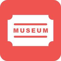 museum label glyph ronde achtergrond icoon vector
