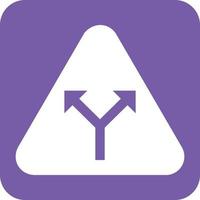 y - kruising glyph ronde achtergrond icoon vector