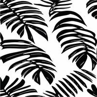 exotisch bladeren naadloos patroon in zwart en wit. elegant abstract vector decoratief achtergrond. tropisch palm bladeren, oerwoud blad naadloos vector bloemen patroon. grunge tropisch stijl behang.