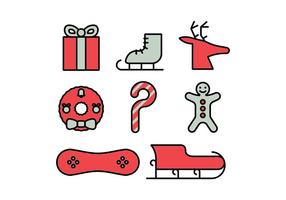 Vrolijke Kerstpictogram set vector