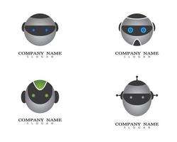 robot logo ontwerp vector