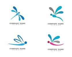 Dragonfly logo afbeeldingen instellen vector
