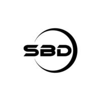 sbd brief logo ontwerp met wit achtergrond in illustrator. vector logo, schoonschrift ontwerpen voor logo, poster, uitnodiging, enz.