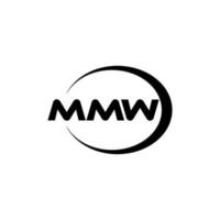 mmw brief logo ontwerp in illustratie. vector logo, schoonschrift ontwerpen voor logo, poster, uitnodiging, enz.