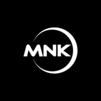 mnk brief logo ontwerp in illustratie. vector logo, schoonschrift ontwerpen voor logo, poster, uitnodiging, enz.