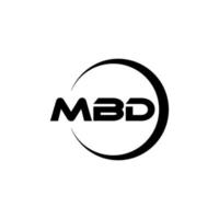 mbd brief logo ontwerp in illustratie. vector logo, schoonschrift ontwerpen voor logo, poster, uitnodiging, enz.