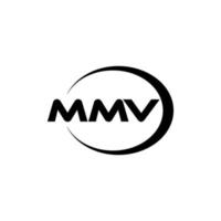 mmv brief logo ontwerp in illustratie. vector logo, schoonschrift ontwerpen voor logo, poster, uitnodiging, enz.