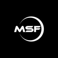 msf brief logo ontwerp in illustratie. vector logo, schoonschrift ontwerpen voor logo, poster, uitnodiging, enz.