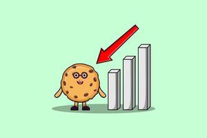 schattig tekenfilm biscuits met naar beneden teken grafisch vector