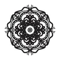 circulaire mandala zwart en wit patroon, versierd met Boheems koel mandala kunst, henna- bloemen, mehndi rite en monochroom symmetrisch. kleur boek bladzijde mandaal, anti stress therapie. vector