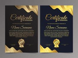 premium goud en zwart certificaatsjabloonontwerp vector