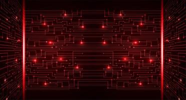 rode cyber circuit toekomstige technologie concept achtergrond vector