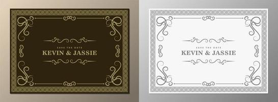 vintage bruiloft frame met ornamenten vector