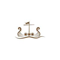 viking schip icoon logo ontwerp illustratie vector