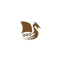 viking schip icoon logo ontwerp illustratie vector