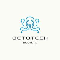 octo tech logo icoon vlak ontwerp sjabloon vector